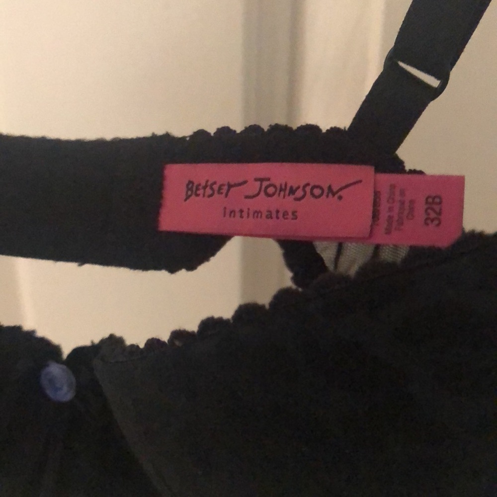 Betsey Johnson Bra 32 B black leopard - Picture 2 of 4